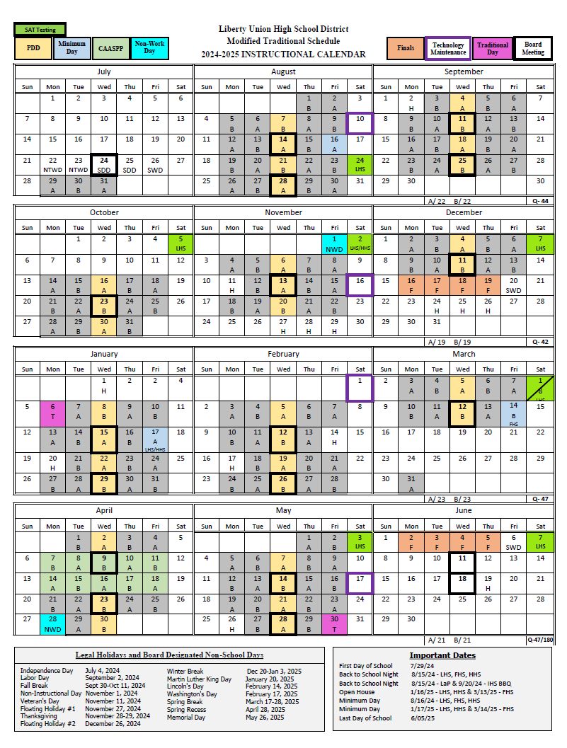 Academic Calendar / Instuctional Calendar 24 - 25